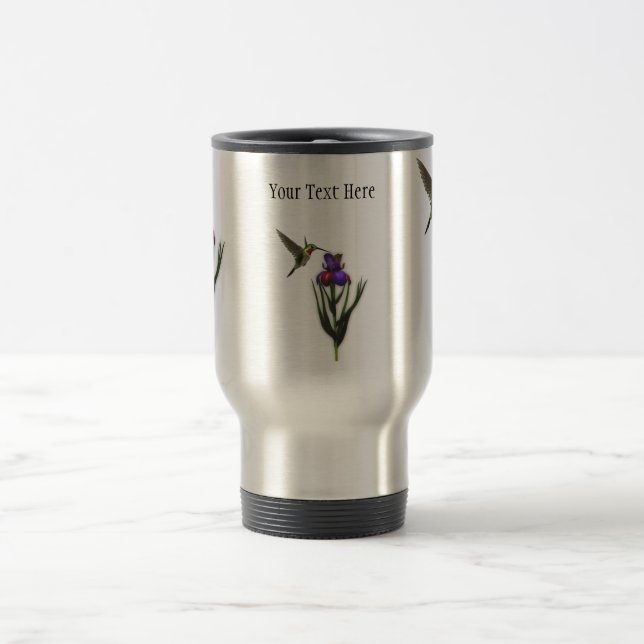 De Voyage Colibri Iris Flower Travel Mug (Centre)