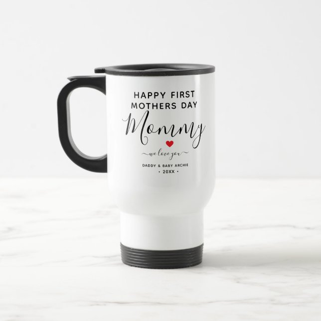 De Voyage Collage photo simple et chic Mug avec coeur (Gauche)