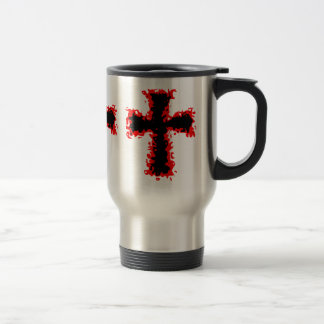 De Voyage Cool punk goth sauvage rouge et croix noire mug