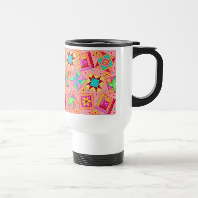 De Voyage Coral Patchwork Quilt Travel Mug (Droite)