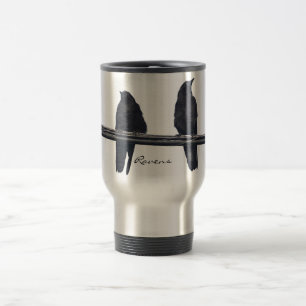 De Voyage "CORBEAUX SUR UN FIL" Mug Faune Corvidés