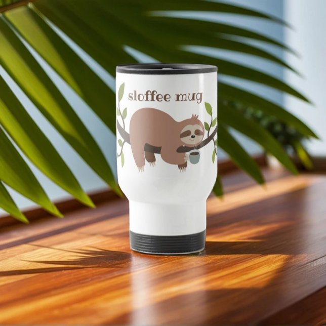 De Voyage Custom Funny Cartoon Sloth Travel Mug (Créateur téléchargé)
