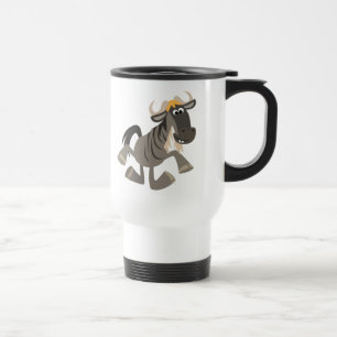 De Voyage Cute Cartoon Tap Danser Wildebeest Travel Mug