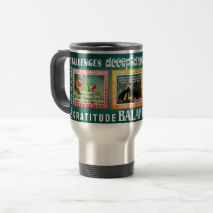 De Voyage devise slogans papillons mug vert 12 étapes