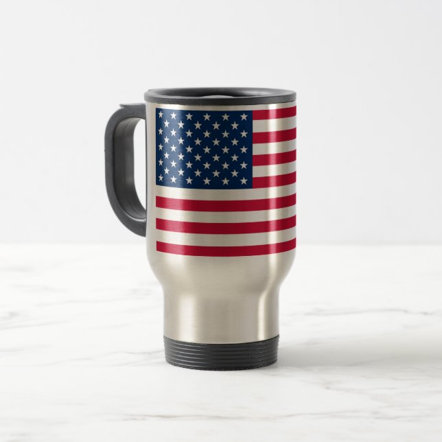 De Voyage Drapeau USA - Mug - Patriotique (Devant gauche)