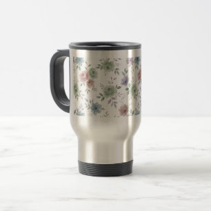 De Voyage Élégant Mug Floral – Personnalisation en Option