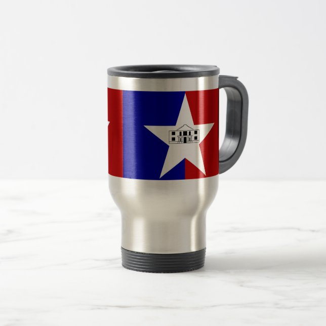 De Voyage Flag of San Antonio, Texas Travel Mug (Devant droit)