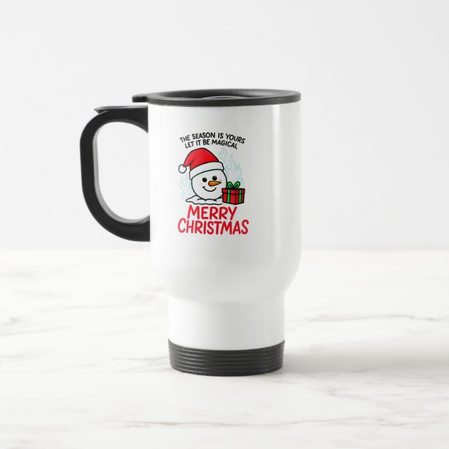 De Voyage Flaming Snowman Noël Mug Isotherme Étanche (Gauche)