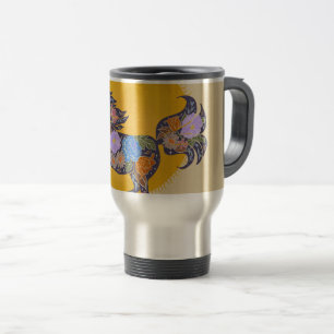 De Voyage Floral Horse Silhouette_Purple Travel Mug Cup