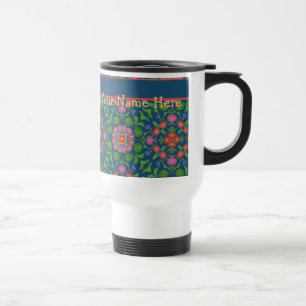 De Voyage Floral Rangoli Deep Blue Travel Mug pour personnal