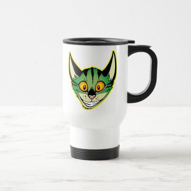 De Voyage Fluorescent Cartographie Chat Commuter Mug (Droite)