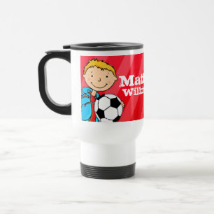 De Voyage Garçons football soccer formation nom mug rouge