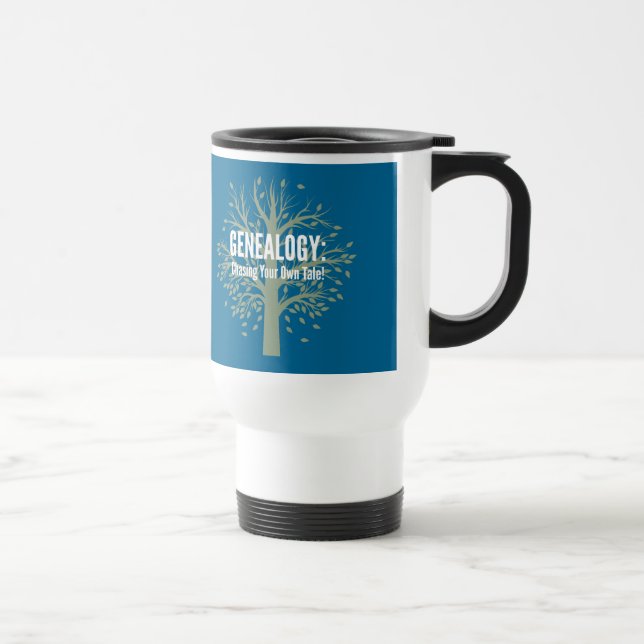 De Voyage Généalogie Tourisme Mug (bleu) (Droite)