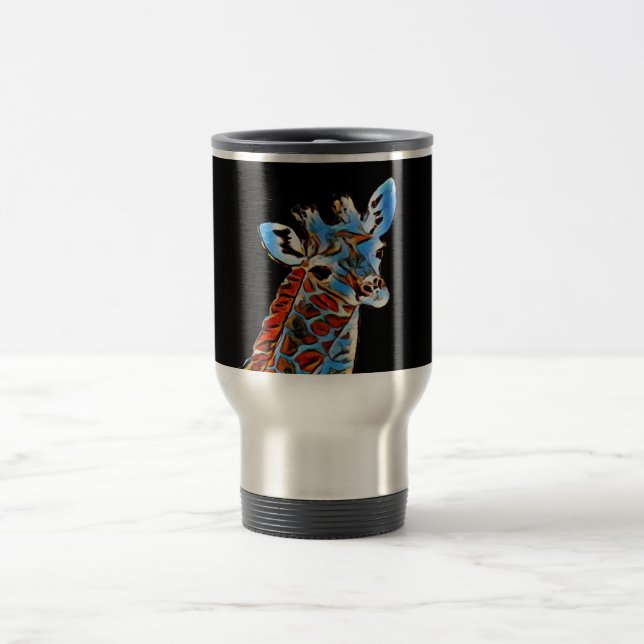 De Voyage Girafe noire et blanche Travel Mug (Centre)