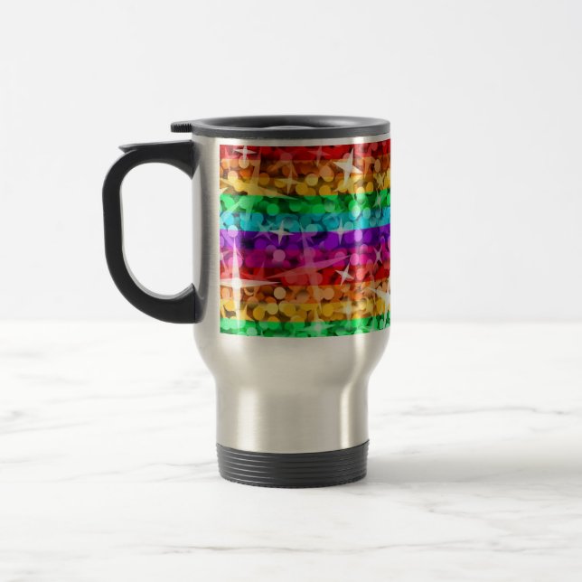 De Voyage Glitz Rainbow travel/banlieue mug (Gauche)