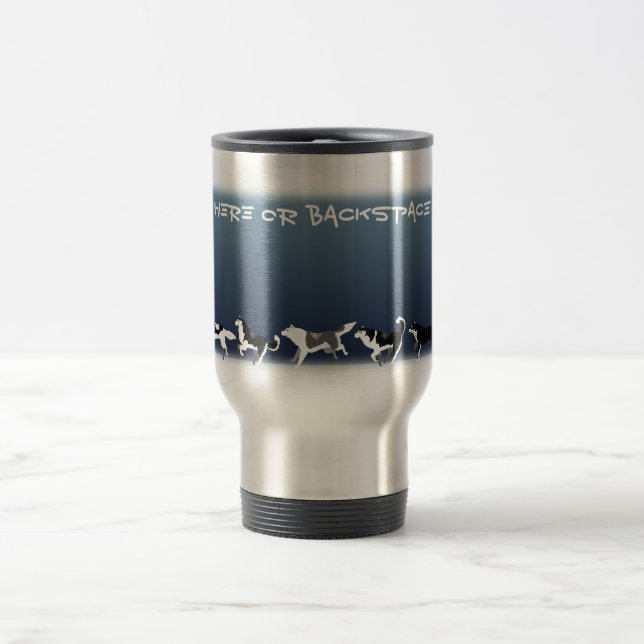De Voyage Husky Travel Mug Cup Custom Husky Sled Chig Mug Mu (Centre)