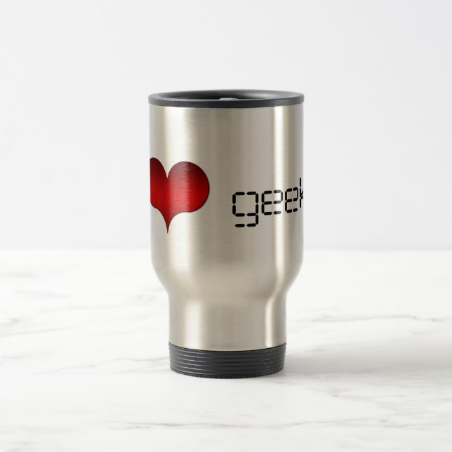 De Voyage I Love (Coeur) Geek Mug (Centre)