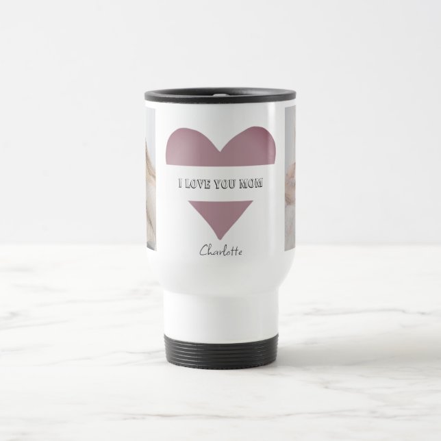 De Voyage I Love You Mom - Photos personnalisées Travel Mug (Centre)