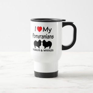 De Voyage J'Aime Mes DEUX Chiens Poméraniens Mug