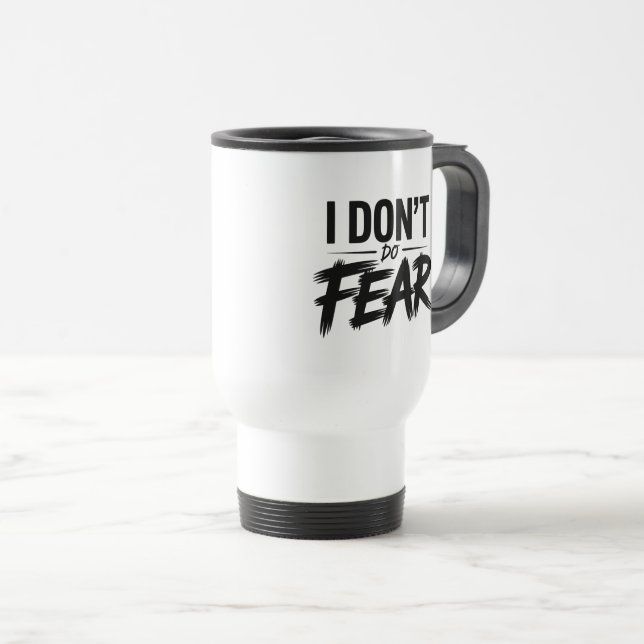 De Voyage « Je ne connais pas la peur » Mug (Devant droit)