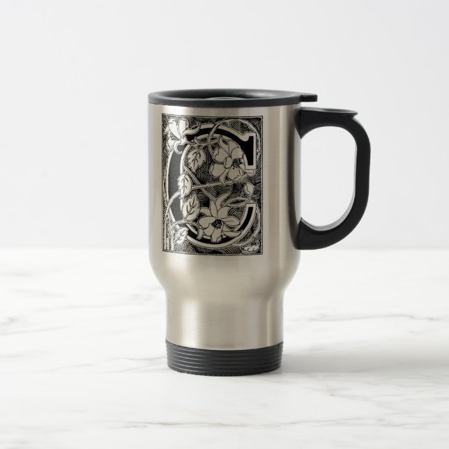 De Voyage LETTRE VIN Fleur 'C' - Mug (Droit)