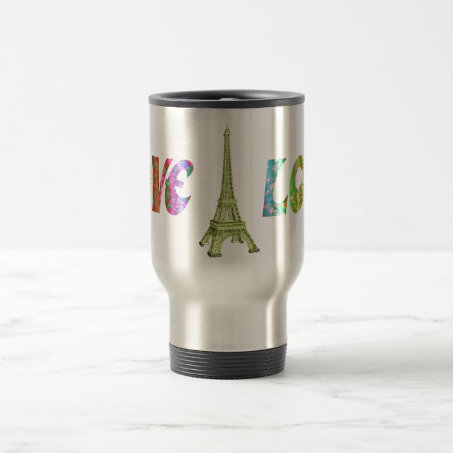 De Voyage Love ParisTravel Mug (Centre)