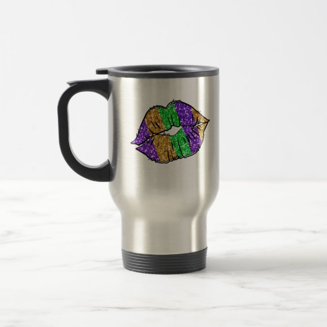 De Voyage Mardi Gras Kiss Travel Mug (Gauche)