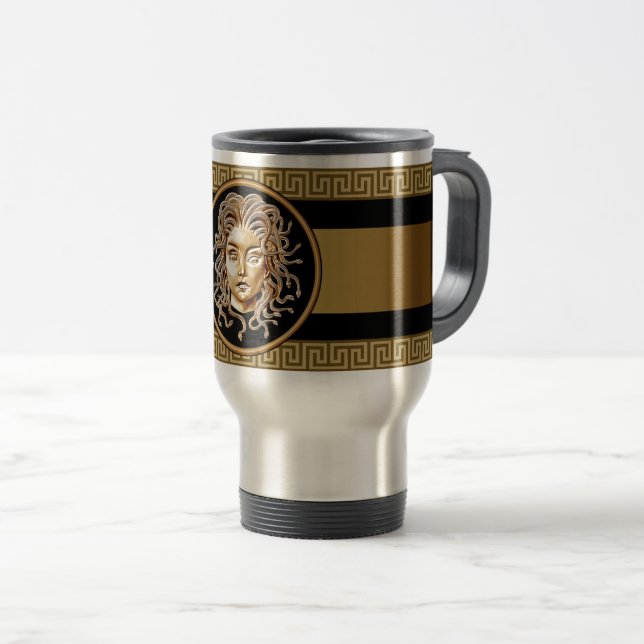 De Voyage Medusa Head Gold Chain Travel Mug (Devant droit)