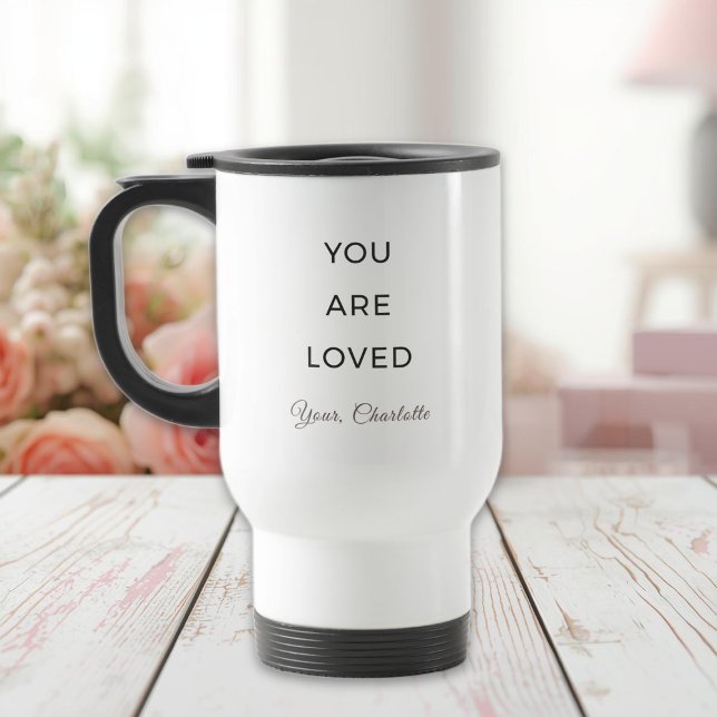 De Voyage Minimalist You Are Loved Travel Mug (Créateur téléchargé)