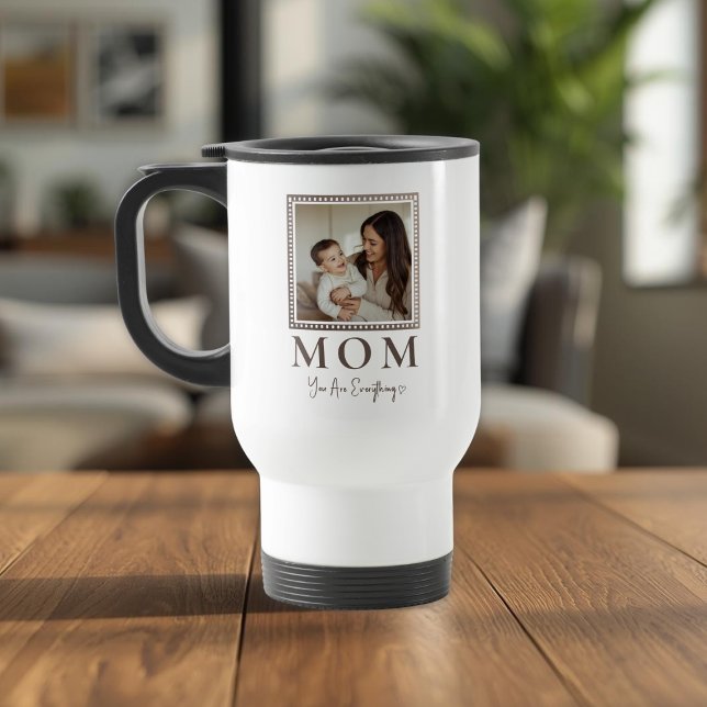 De Voyage Modern Personalized Mom Photo Travel Mug (Créateur téléchargé)