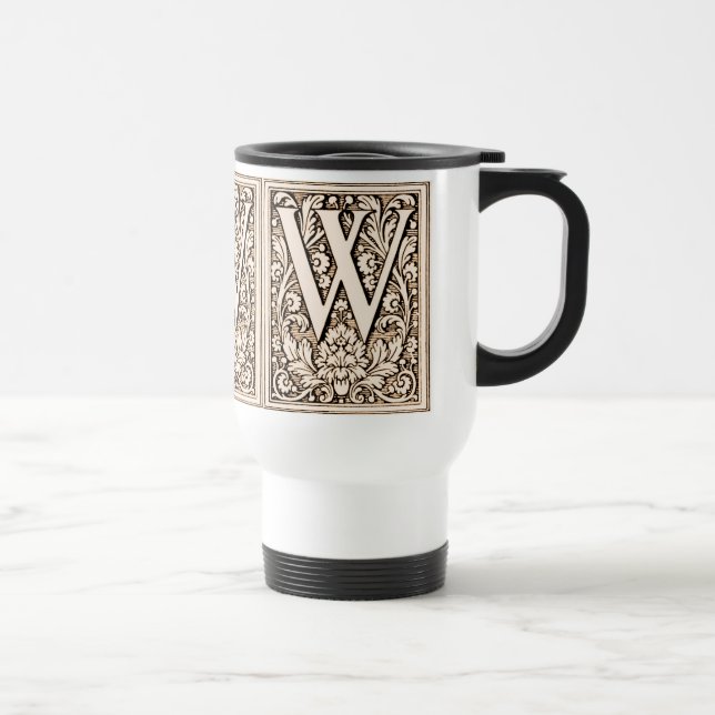 De Voyage Monogramme encadré 'W'- Mug (Droite)
