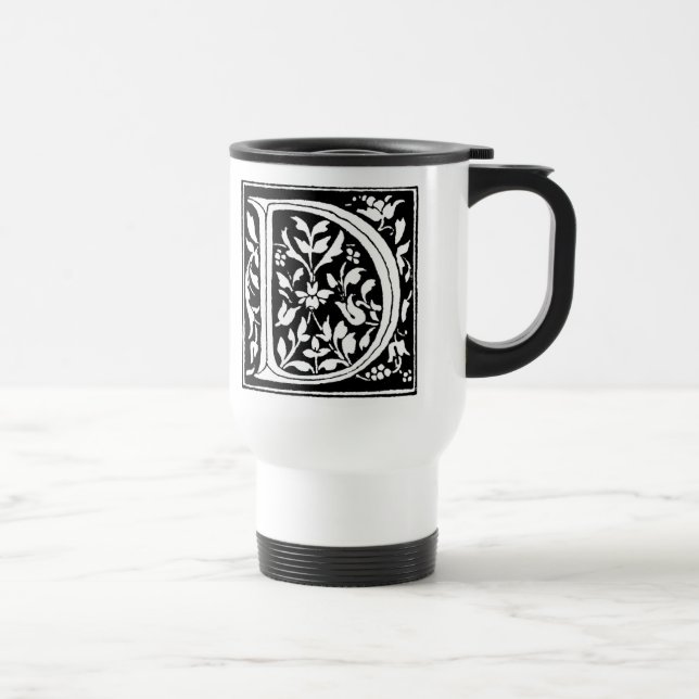 De Voyage Monogramme floral 'D' - Mug (Droite)