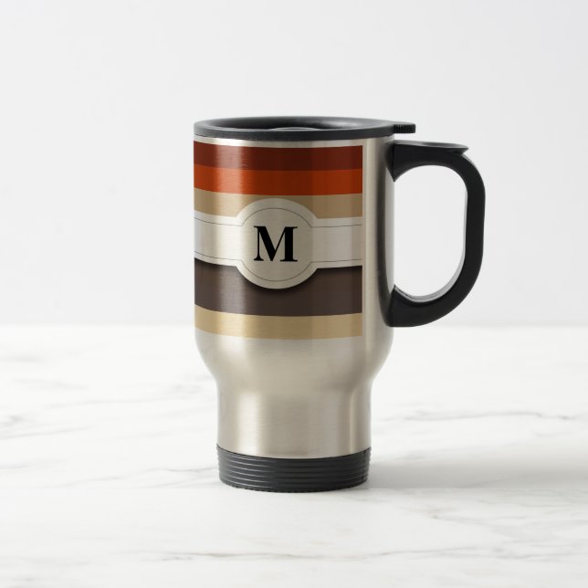 De Voyage motif rayé Brown Mug (Droit)