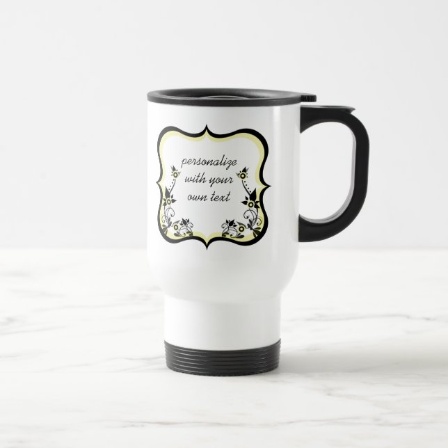 De Voyage Mug à cadre floral clair, jaune clair (Droite)
