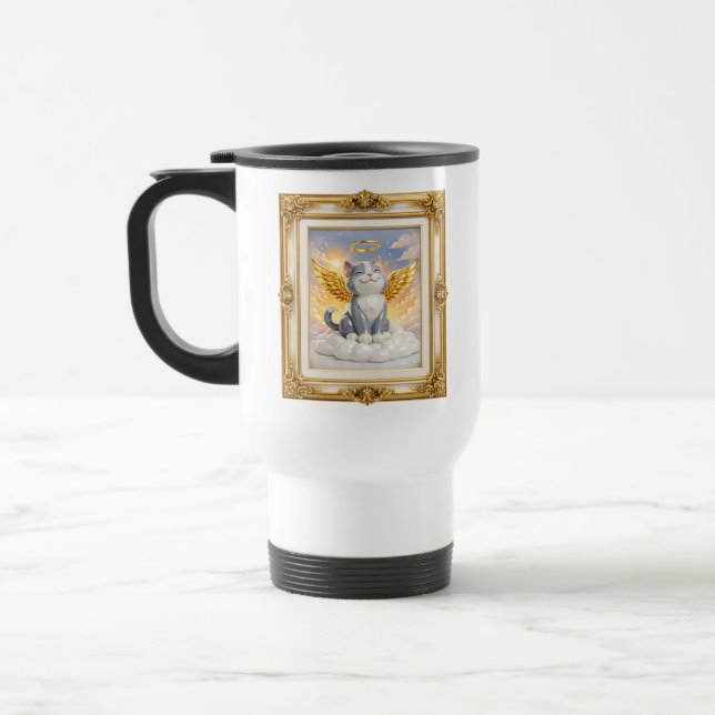 De Voyage Mug Ange Chat Style Mémorial Art (Gauche)