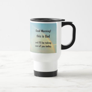 De Voyage Mug "Bonjour, c'est Dieu"