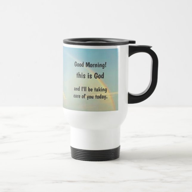 De Voyage Mug "Bonjour, c'est Dieu" (Droite)