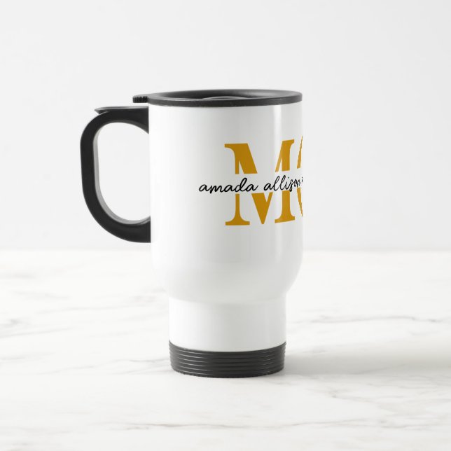 De Voyage Mug café MOM personnalisé avec nom d'enfant (Gauche)