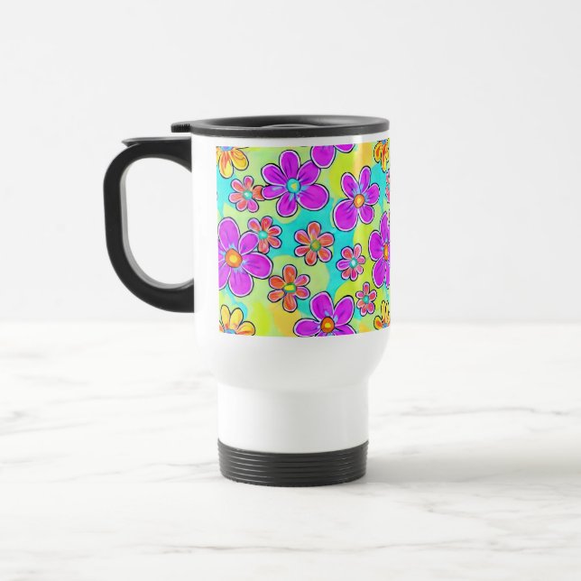 De Voyage Mug coloré Retro Daisy (Gauche)