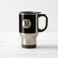 Mug monogramme noir à rayures