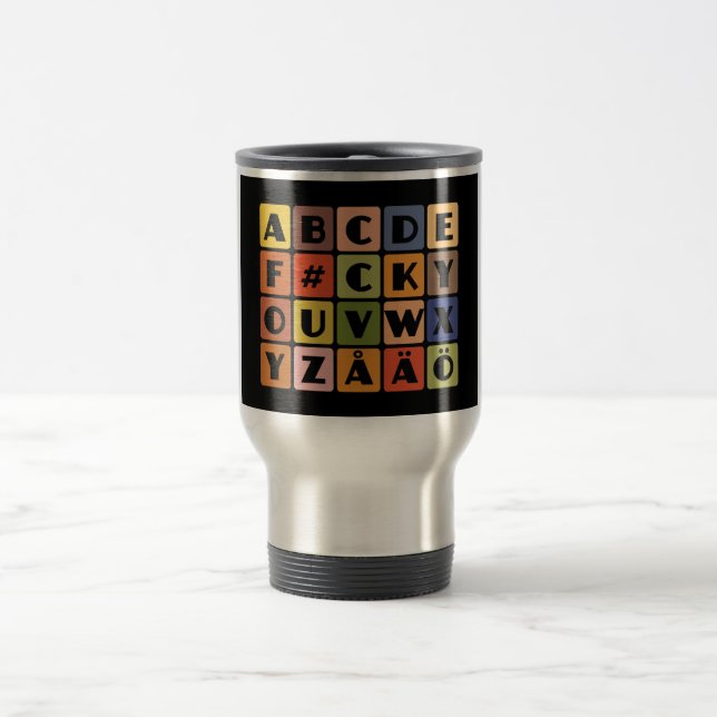 De Voyage Mug Naughty Alphabets - choisir style & couleur (Centre)