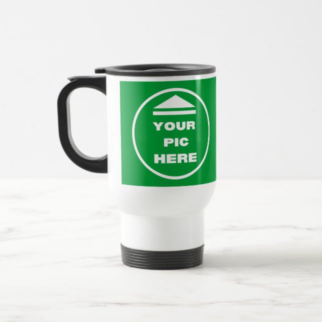 De Voyage Mug Voyage/Commuter - Ajouter Votre Image - Blanc (Gauche)