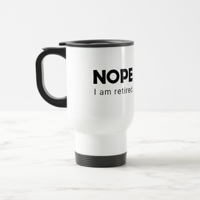 De Voyage Non, je suis à la retraite, Mug à café à deux tons (Gauche)