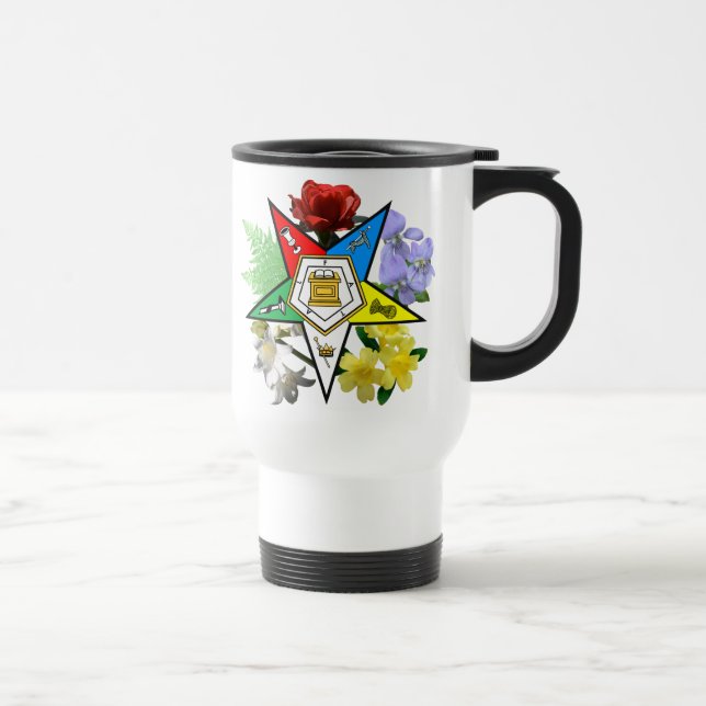 De Voyage OES floral Emblem Travel Mug (Droite)
