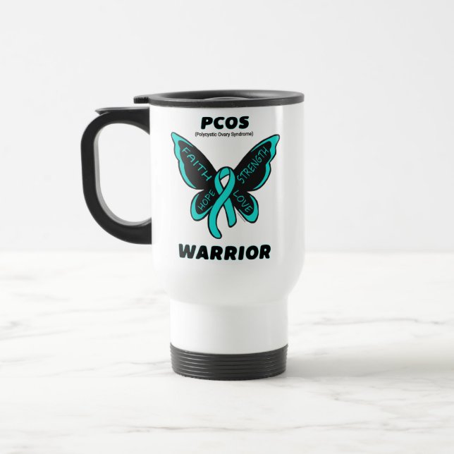 De Voyage Papillon/Guerrier...PCOS Travel Mug (Gauche)