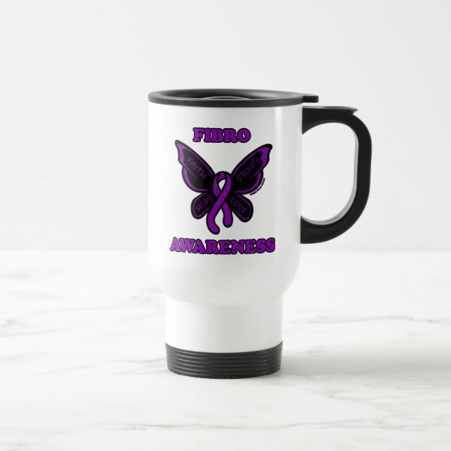 De Voyage Papillon/Sensibilisation...Fibro Travel Mug (Droite)