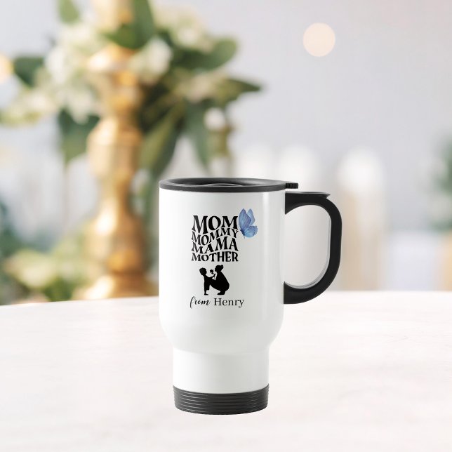 De Voyage Personalized Mom Typography Travel Mug (Créateur téléchargé)