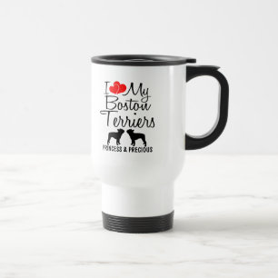 De Voyage Personnalisé J'Aime Ma Mug Deux Boston Terriers