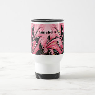 De Voyage Plume Mug Art déco rose et noir
