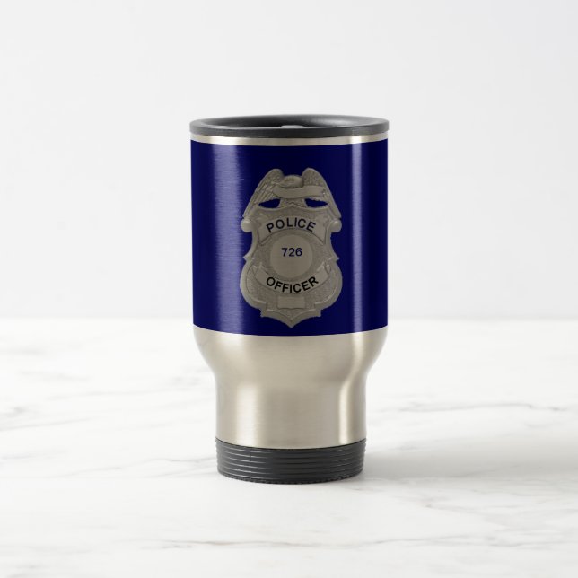 De Voyage Police Officier Badge Custom Mug (Centre)